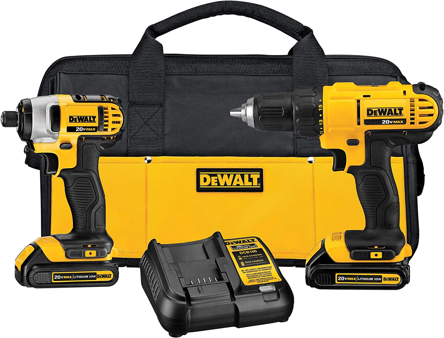 DeWalt 20V Max Cordless Drill Combo Kit