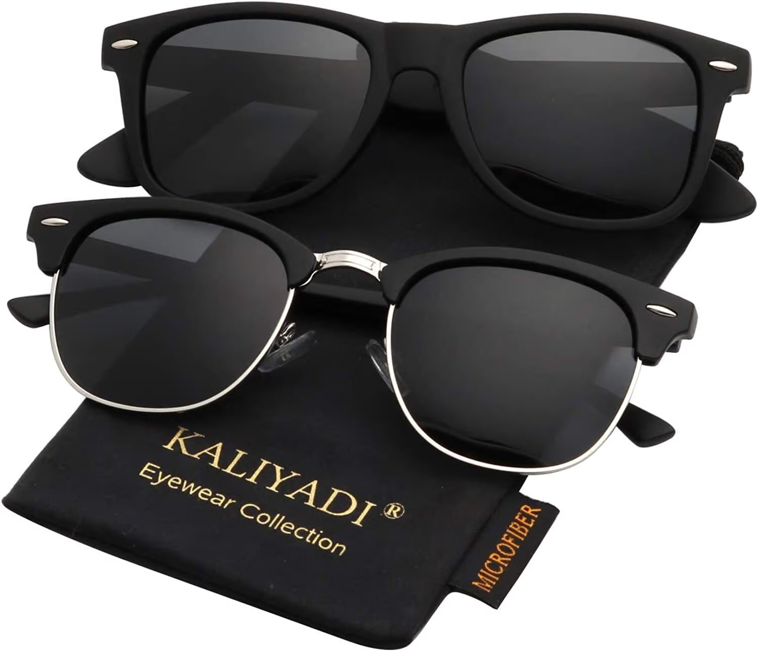 Kaliyadi Polarized Sunglasses for Men and Women Semi-Rimless Frame Driving Sun glasses 100% UV Blocking