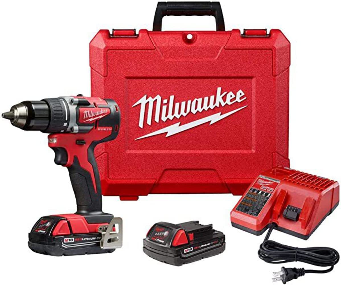 Milwaukee M18 18V Lithium–Ion Brushless Cordless Compact Drill/Driver Kit