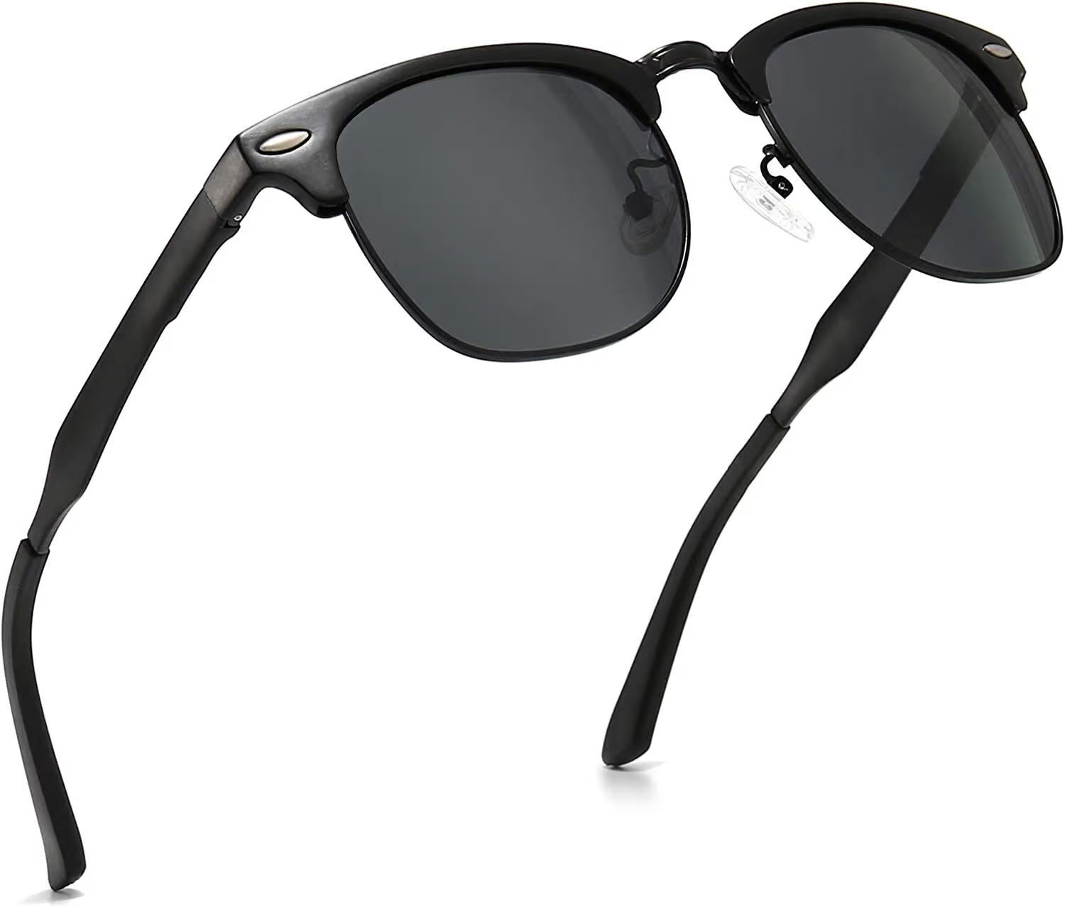 SUNGAIT Classic Half Frame Retro Sunglasses with Polarized Lens