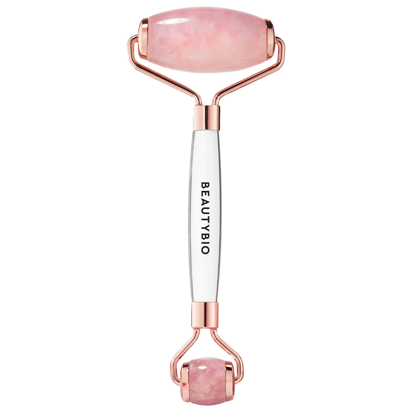 BeautyBio contouring + De-Puffing Rose Quartz Roller