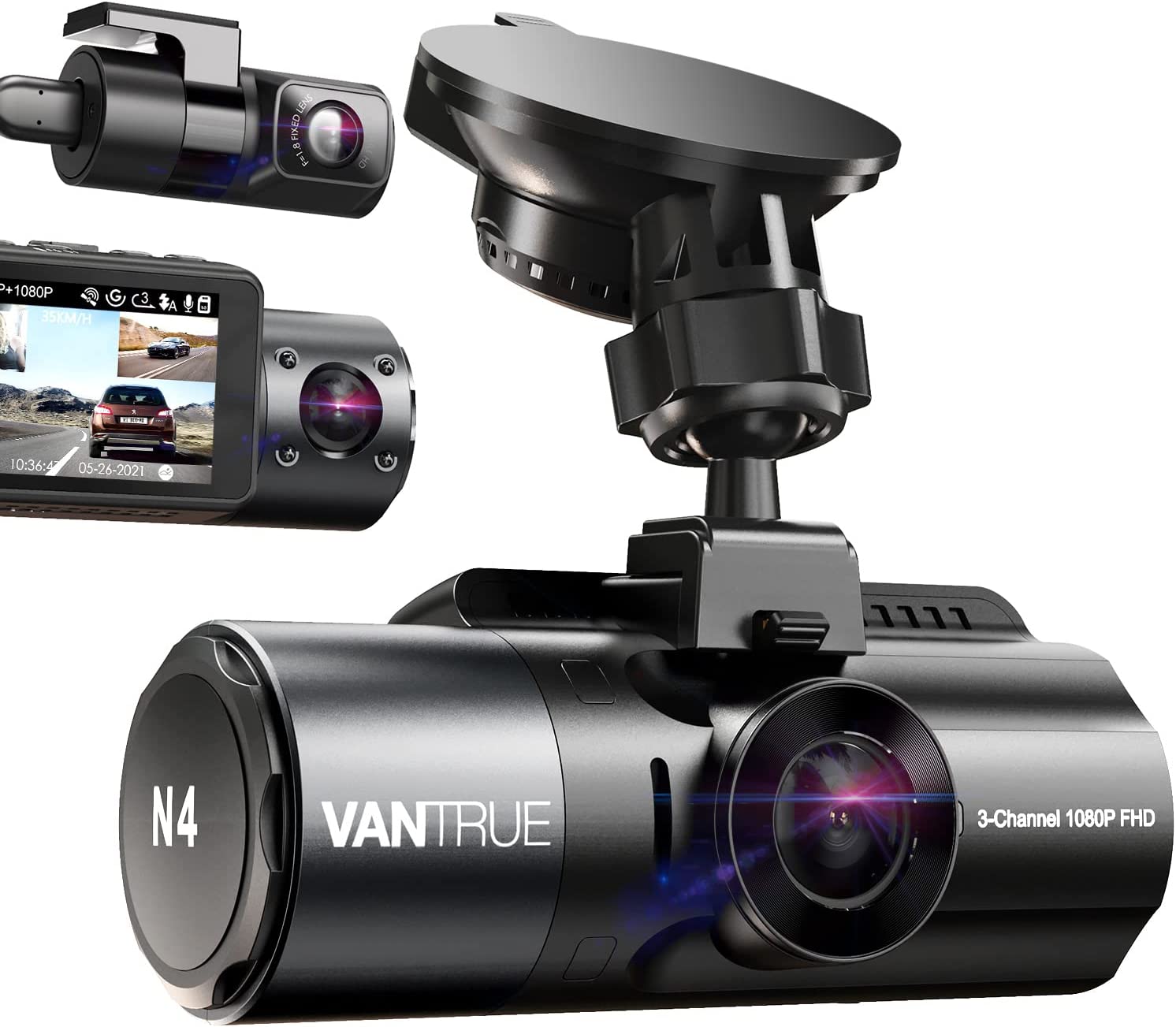 Vantrue N4 3 Channel 4K+1080P Front and Rear Dash Cam